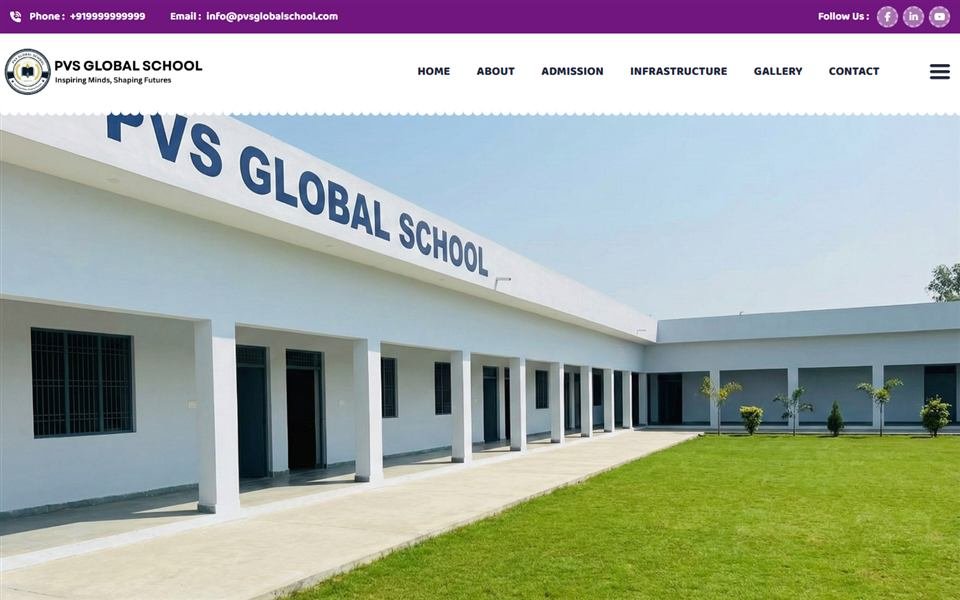 PVS Global School – Education Website project