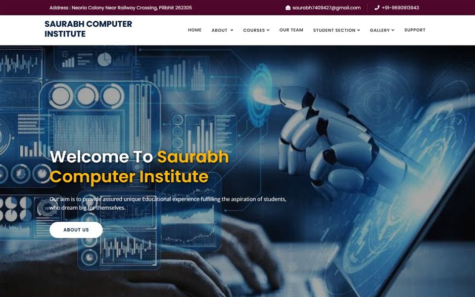 Saurabh Computer Institute – Education Website project