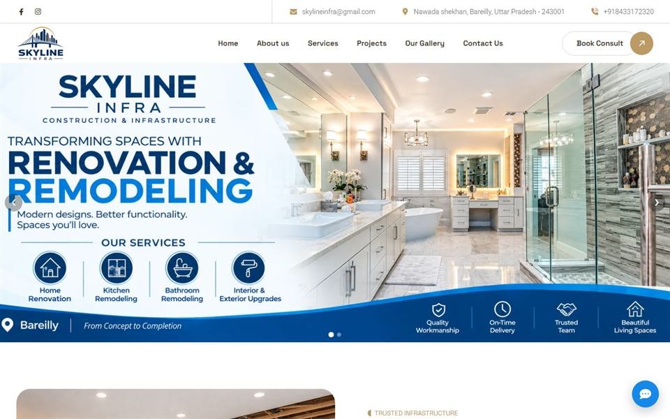 Skyline Infra – Business Website project